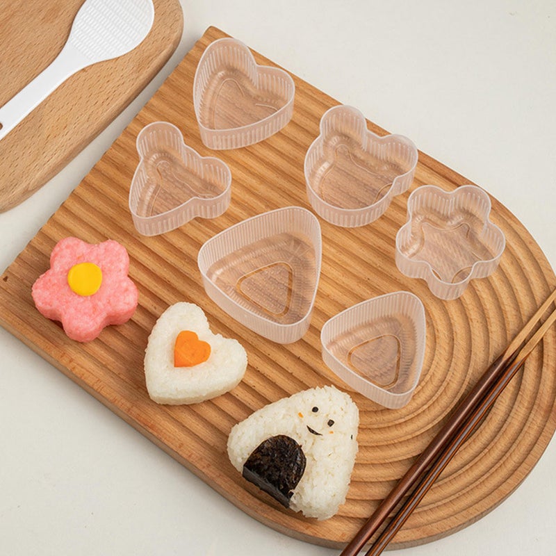 2 Sets Onigiri Making Molds Simple DIY Rice Making Tools with Spoon Mixed Type - Image 5