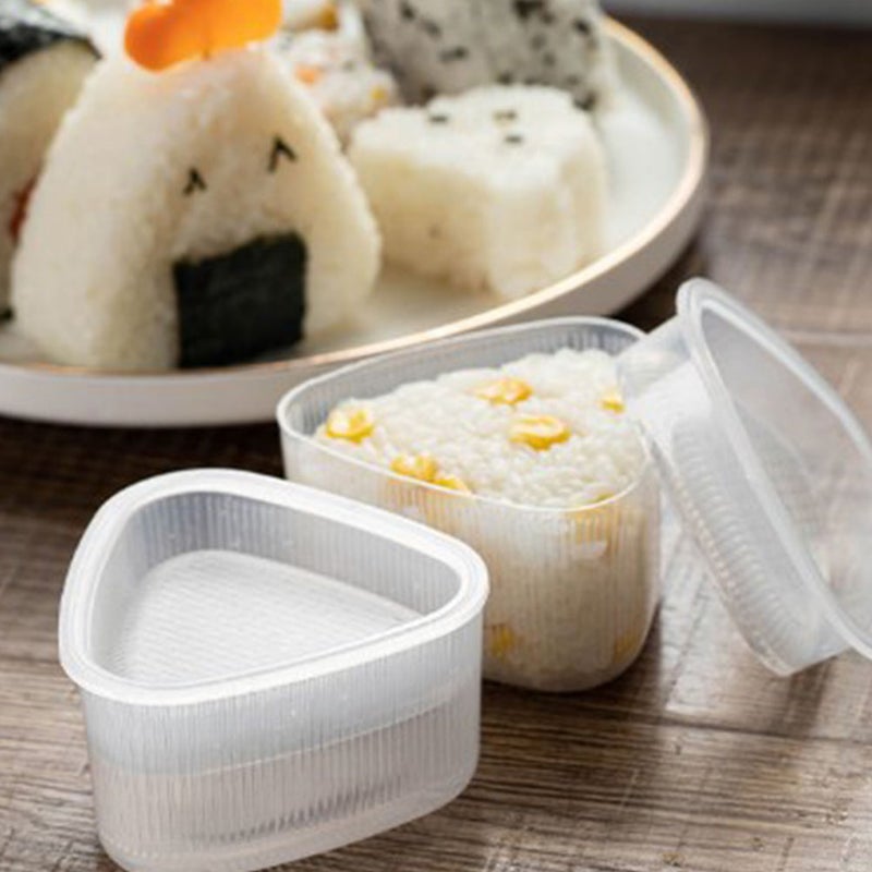 2 Sets Onigiri Making Molds Simple DIY Rice Making Tools with Spoon Mixed Type - Image 4