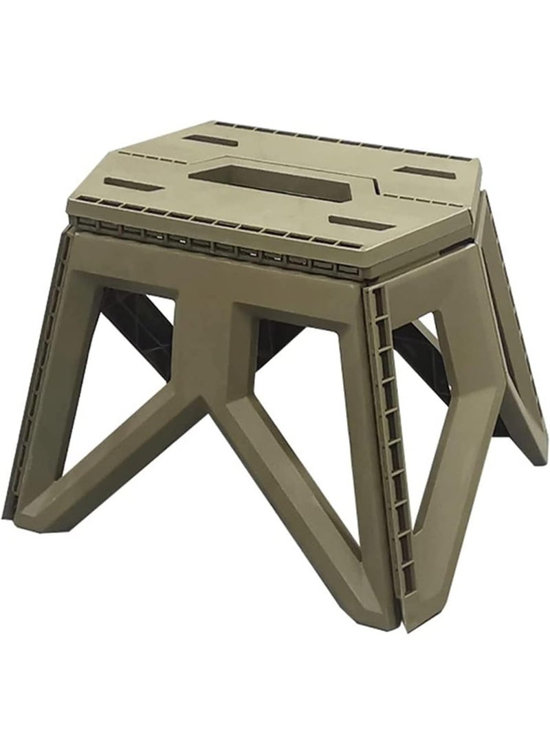GION GION Portable Outdoor Folding Stool Camping Fishing Stool Plastic Geometric Design Anti Skid Stepping Stool Home Travel Camping Use Stool for Indoor Outdoor 1Pcs  - Image 1