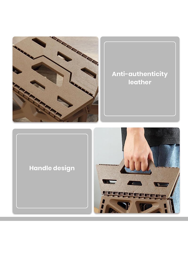 GION GION Portable Outdoor Folding Stool Camping Fishing Stool Plastic Geometric Design Anti Skid Stepping Stool Home Travel Camping Use Stool for Indoor Outdoor 1Pcs  - Image 3