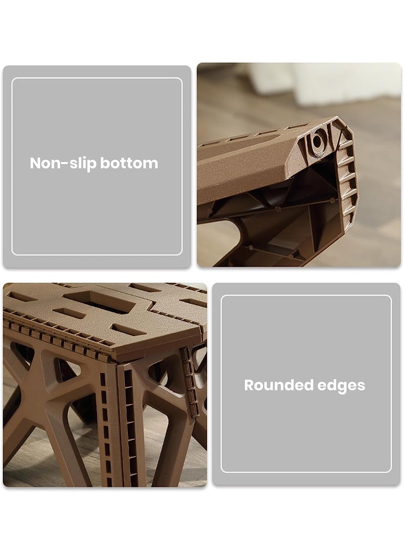 GION GION Portable Outdoor Folding Stool Camping Fishing Stool Plastic Geometric Design Anti Skid Stepping Stool Home Travel Camping Use Stool for Indoor Outdoor 1Pcs  - Image 4