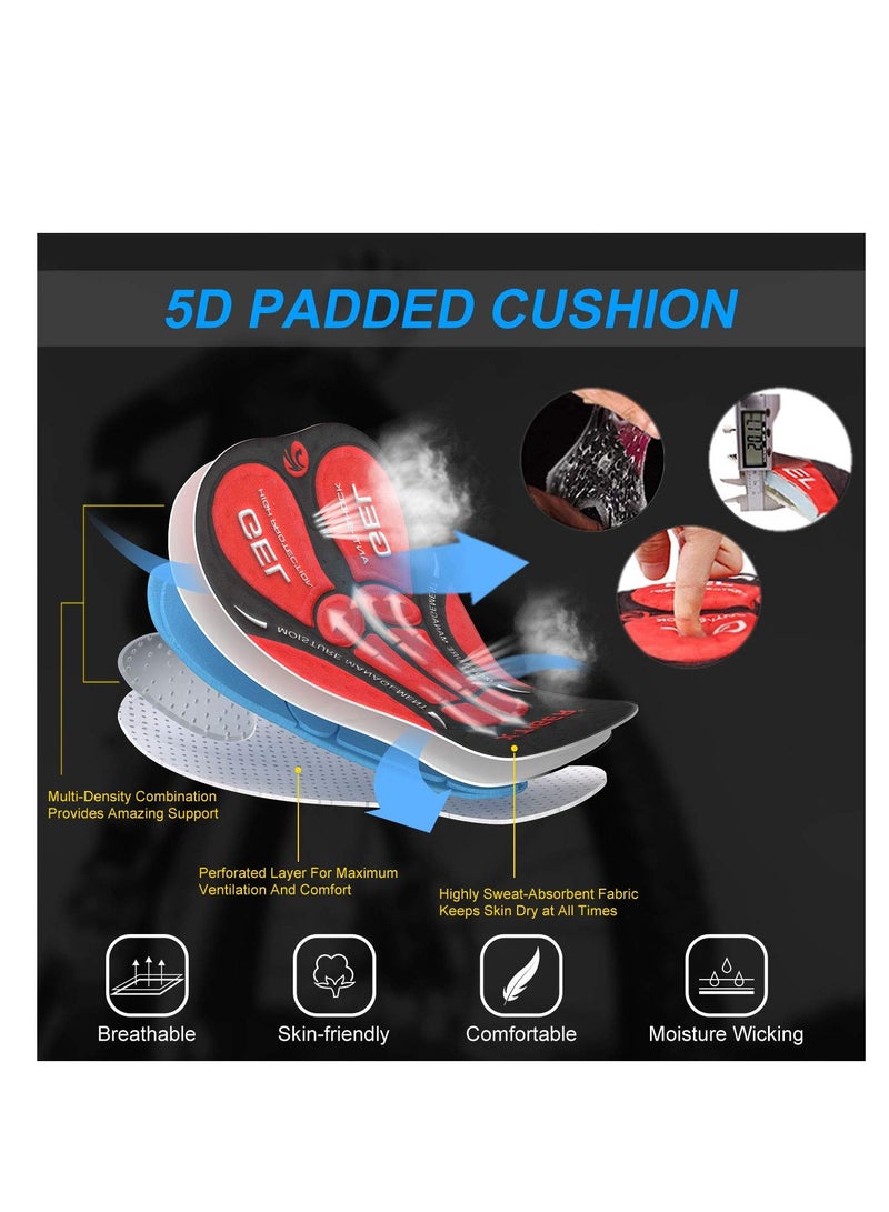 Excefore Men's Cycling Shorts 5D Padded, Loose-fit MTB Biking Shorts Pants, Suitable for Men Zipper Pockets, Adsorbent Design (XL) - Image 4
