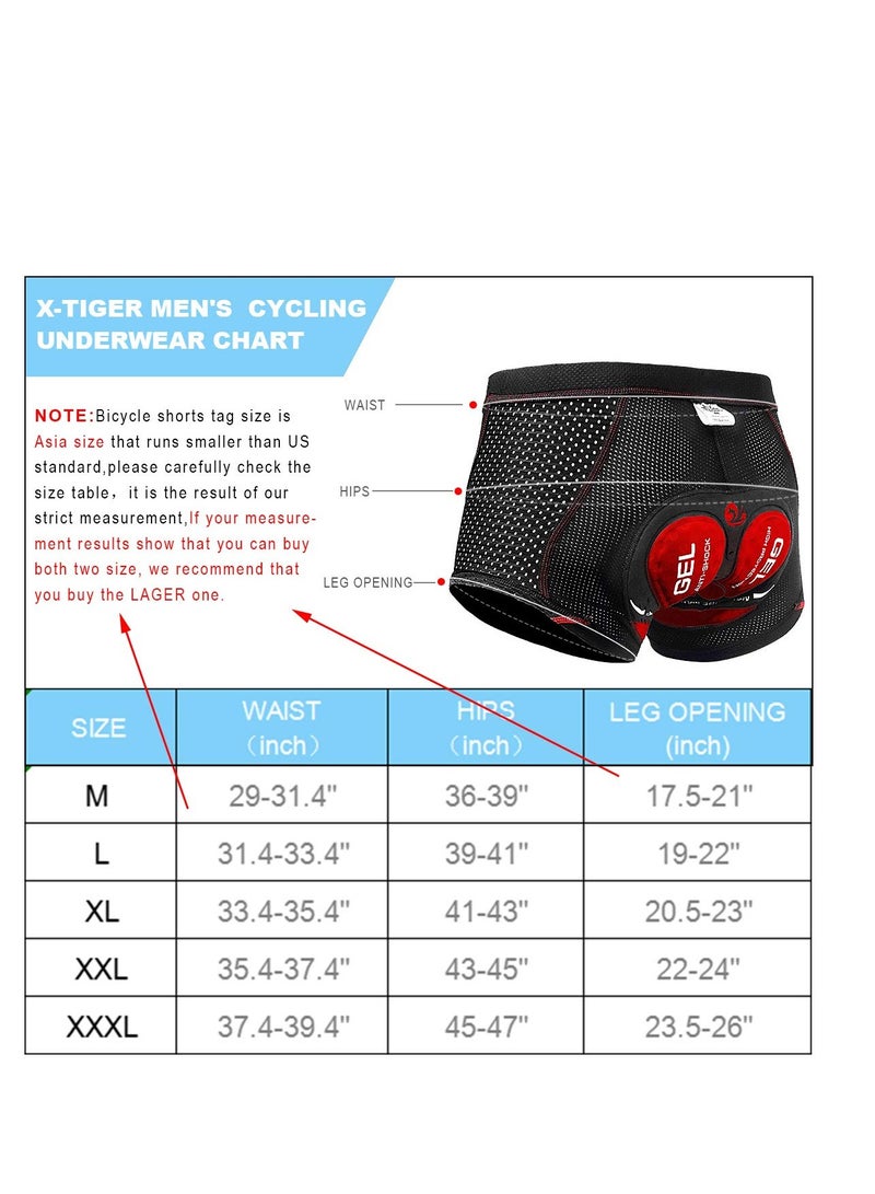 Excefore Men's Cycling Shorts 5D Padded, Loose-fit MTB Biking Shorts Pants, Suitable for Men Zipper Pockets, Adsorbent Design (XL) - Image 3