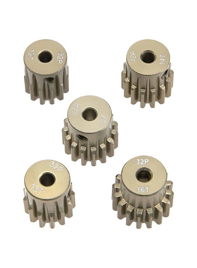 Share Goo 7075 Aluminum Alloy 32DP 3.175mm Pinion Gear Sets 12T 13T 14T 15T 16T Motor Gears Fit 3.175mm (1/8-Inch) Shaft Compatible with HPI Losi Axial Traxxas Tamiya 1/10 RC Car,5Pack - Image 3