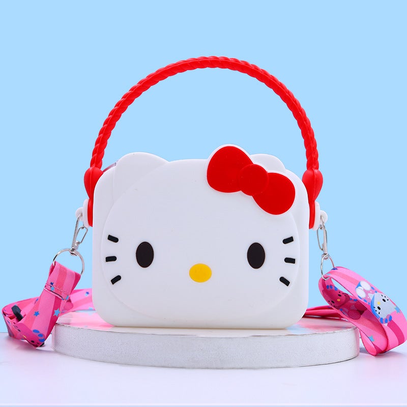 Cute Kuromi Silicone Coin Purse Cartoon Shoulder BagKT cat portable (white) KT cat portable (white)