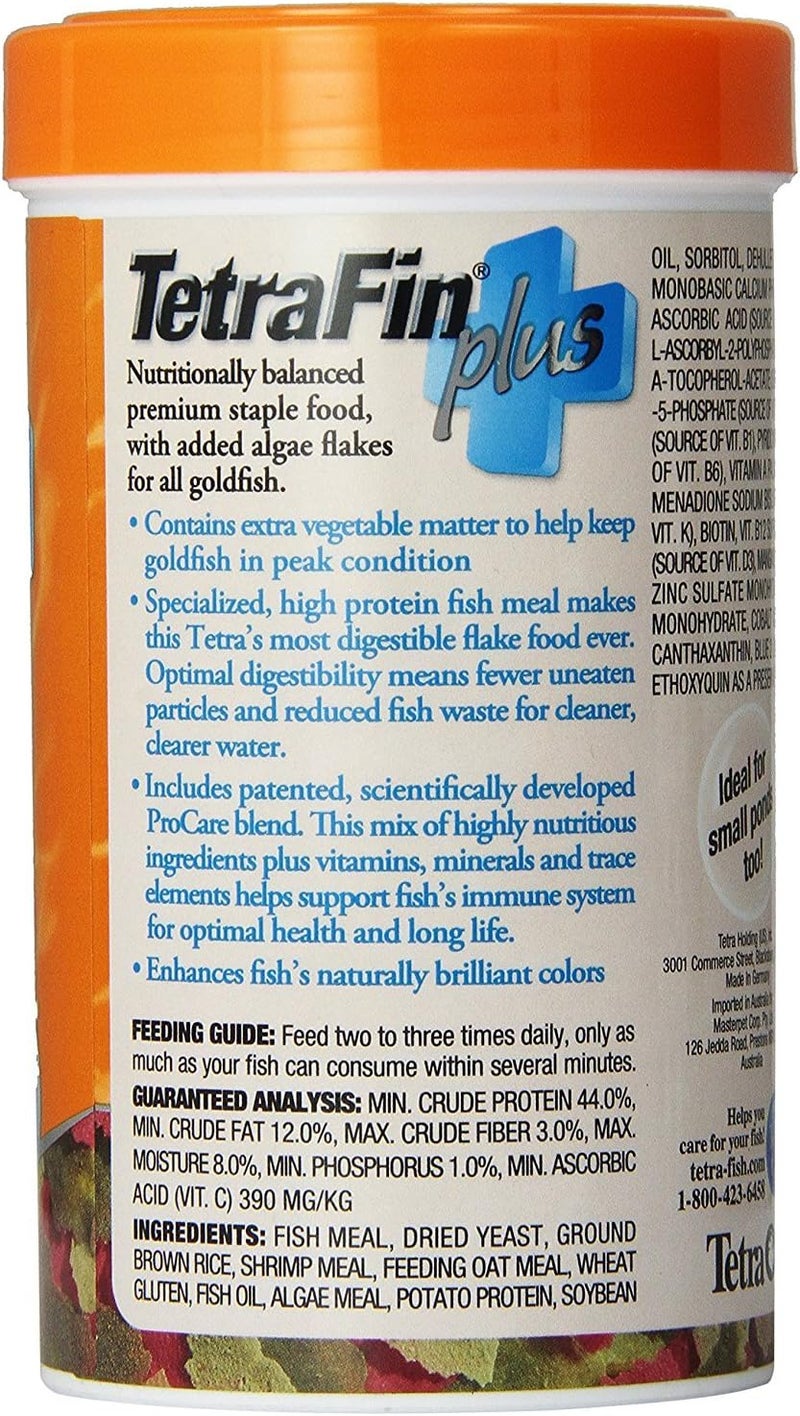 Tetra Fin Plus Goldfish Flakes 2.2 Ounces, Balanced Diet, With Algae To Promote Health,Oranges - Image 2