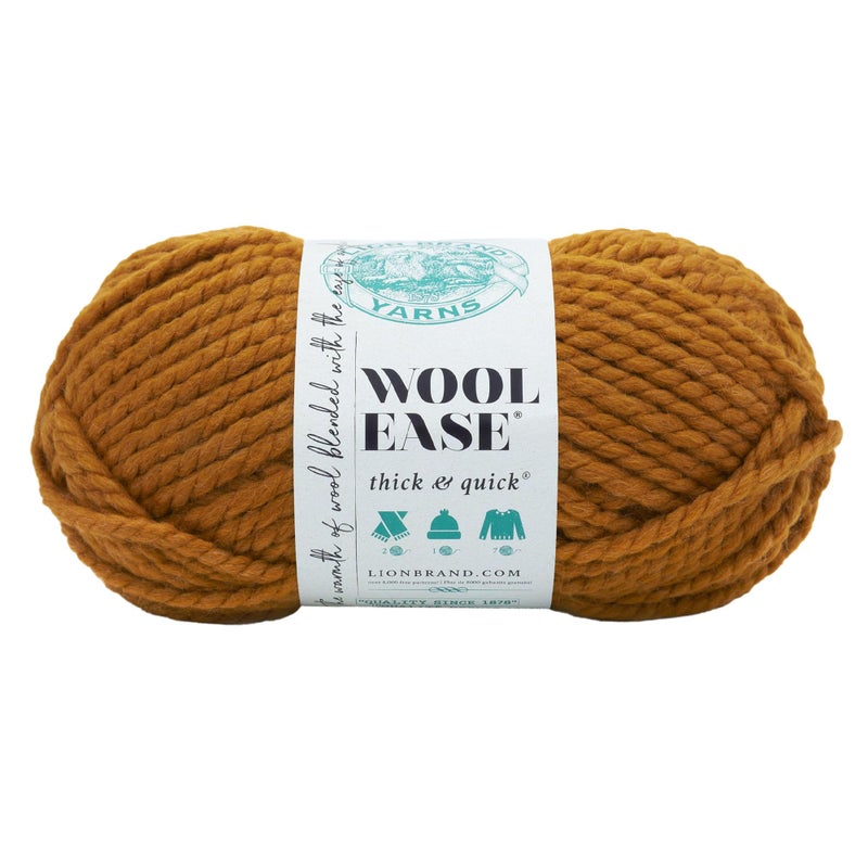 Lion Brand Yarn (1 Skein) Lion Brand Yarn Wool-Ease Thick & Quick Bulky Yarn, Butterscotch, 261 Foot (Pack of 1) - Image 1