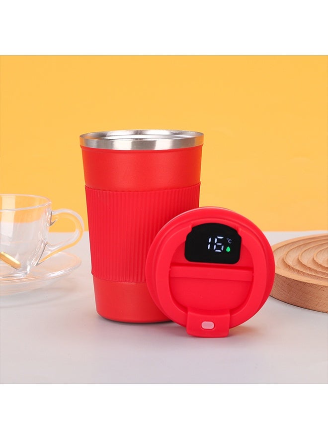 سيستار كوب القهوة السفر 510ML / 17oz مع عرض درجة الحرارة LED الفولاذ المقاوم للصدأ الفراغ الجليد والمشروبات الساخنة معزولة الكأس للمكتب المنزلي أعمال في الهواء الطلق السيارة الأحمر - Image 2