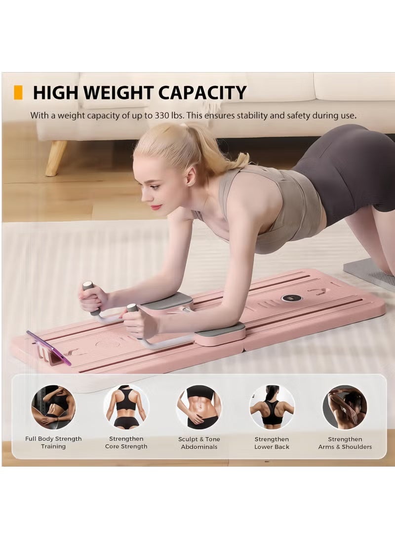 Jourvent Abdominal Board,Pilates Reformer Set,Multi-Purpose Foldable Pilates Reformer Board,High Strength Pilates Equipment Portable Fitness Board For Home Women Men - Image 3