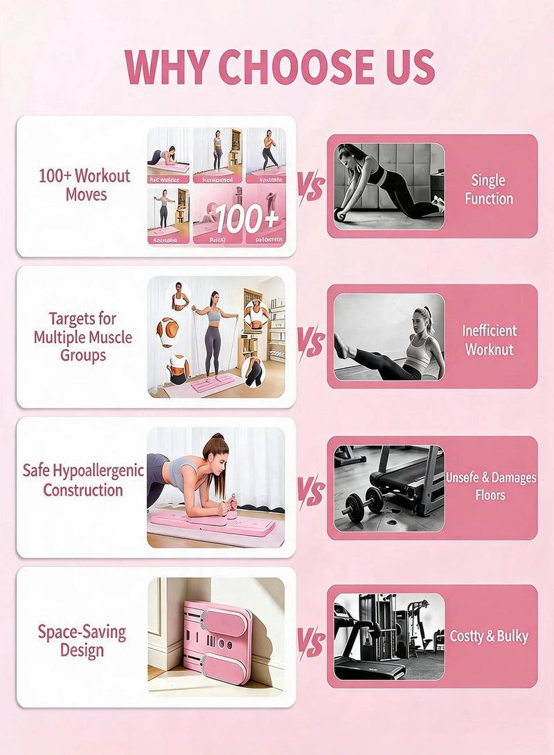 Jourvent Abdominal Board,Pilates Reformer Set,Multi-Purpose Foldable Pilates Reformer Board,High Strength Pilates Equipment Portable Fitness Board For Home Women Men - Image 5