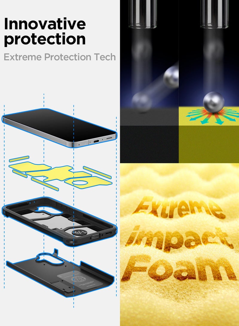 Spigen Tough Armor for Samsung Galaxy A56 5G Case Cover with Extreme Impact Foam (2025) - Black  - Image 4