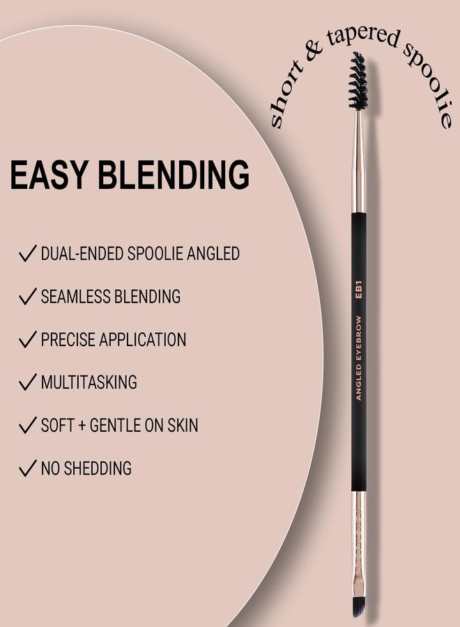 Profusion Cosmetics Professional Dual-Ended Spoolie Angled Eye Brow Brush for Precision Application and Blending of Eye Brow Powders Waxes and Gels Black - Image 3
