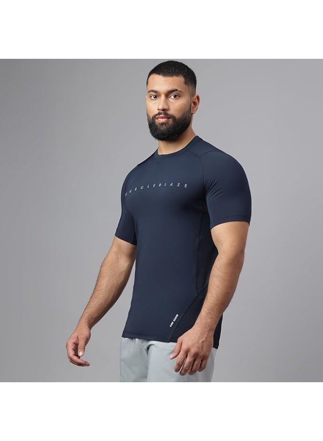 MuscleBlaze Half Sleeve Air Tech Compression MuscleTee for Men (Navy) | for Gym & Sports - Image 4