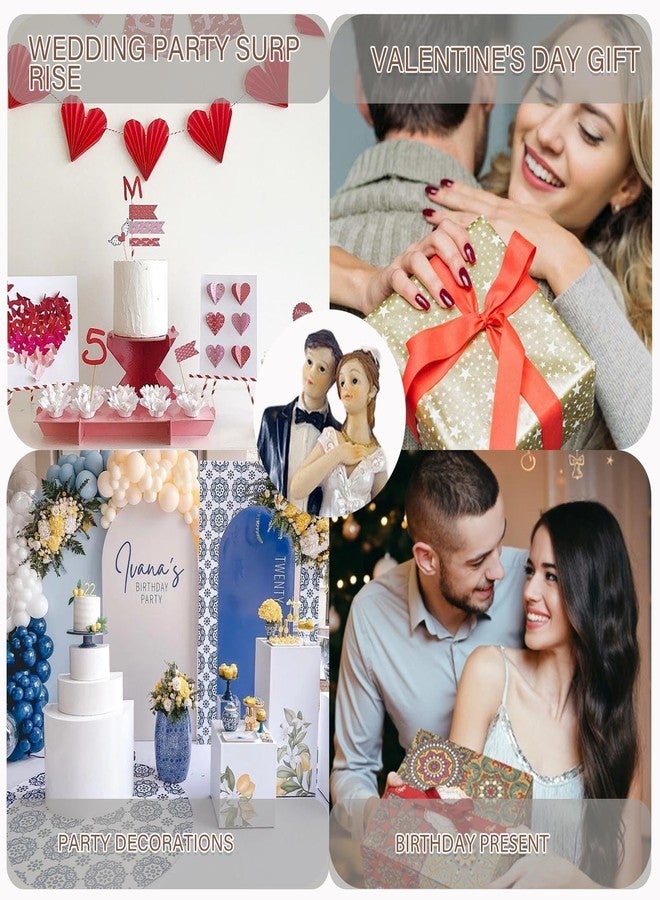CHELEI2019 6.9" Romantic Wedding Cake Topper Bride and Groom Figurine for Party Decoration - Image 5