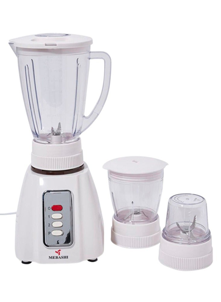 Mebashi Mebashi 3-in-1 Blender (ME-BL1005W) – 1.6L | Blender, Grinder, Chopper, and Filter | 350W | Stainless Steel Blade | Pulse & 2-Speed Control (350W) - Image 1