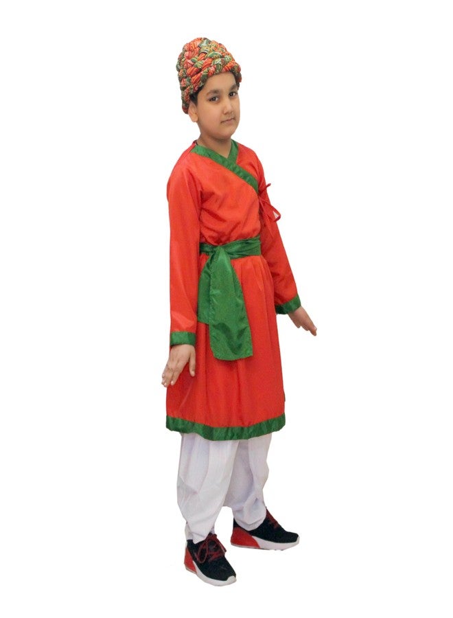 Kaku Fancy Dresses Indian State Ethnic Rajasthani Angarkha with Dhoti & Pagadi for Rajasthani Folk Dance Costume - Red, 5-6 Years, for Boys - Image 5