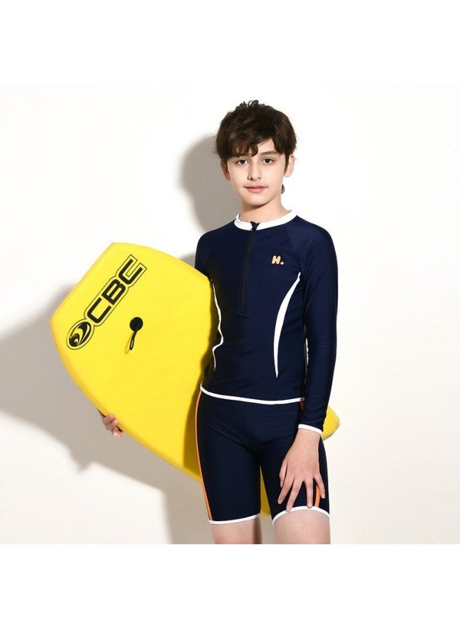 New 10-15 Years Old Children's Swimsuit Split Long-sleeved Sunscreen Swimsuit Diving Suit Quick-drying Short-sleeved Boys Swimming