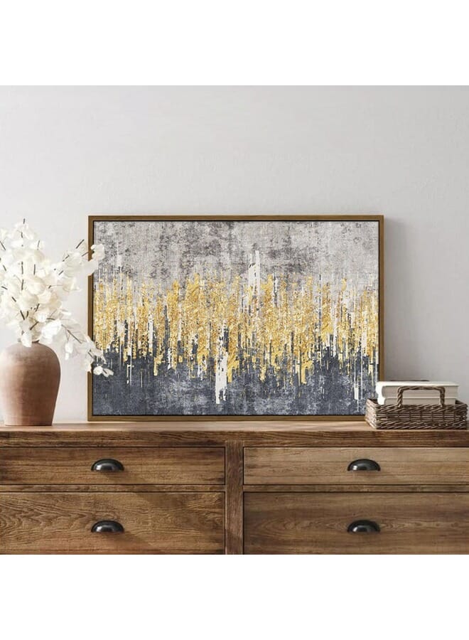 Home Gallery Abstract Art Gold Watercolour Framed Wall Art - Image 4