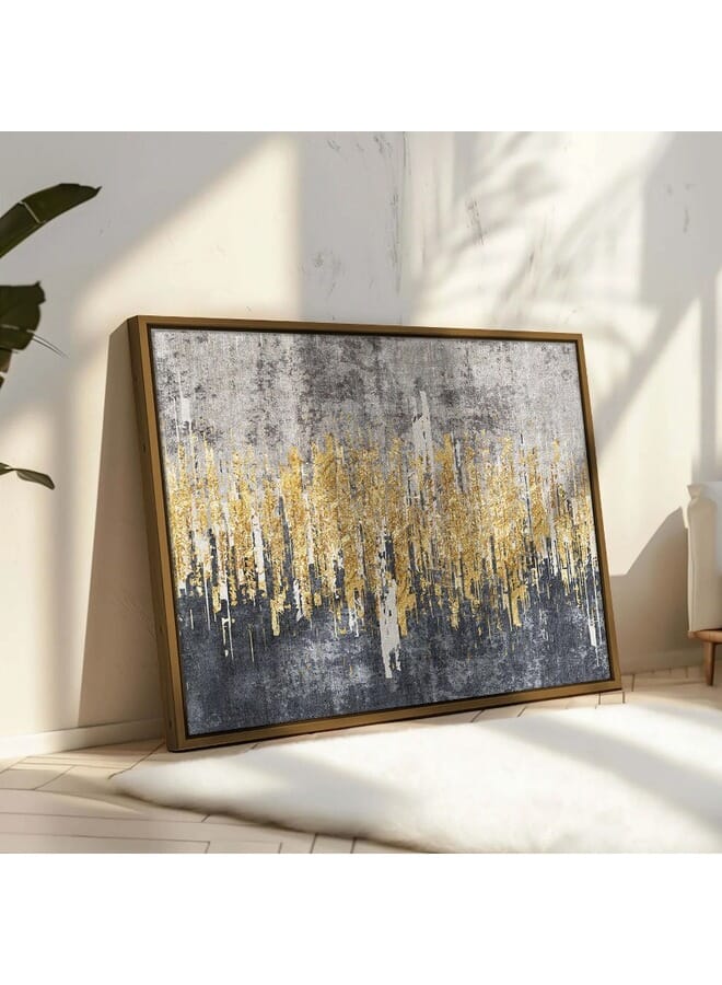 Home Gallery Abstract Art Gold Watercolour Framed Wall Art - Image 1