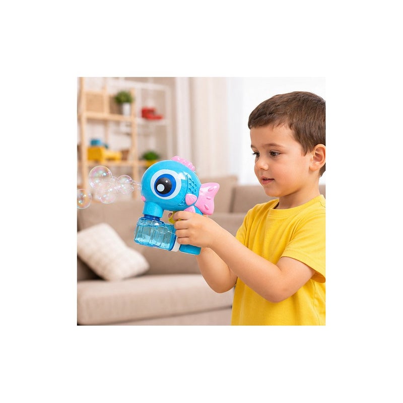 BUBBLE GUN Sporty Play | Bubble Gun Toy for Children, Fish Shaped Bubble Blower, Blue - Image 4