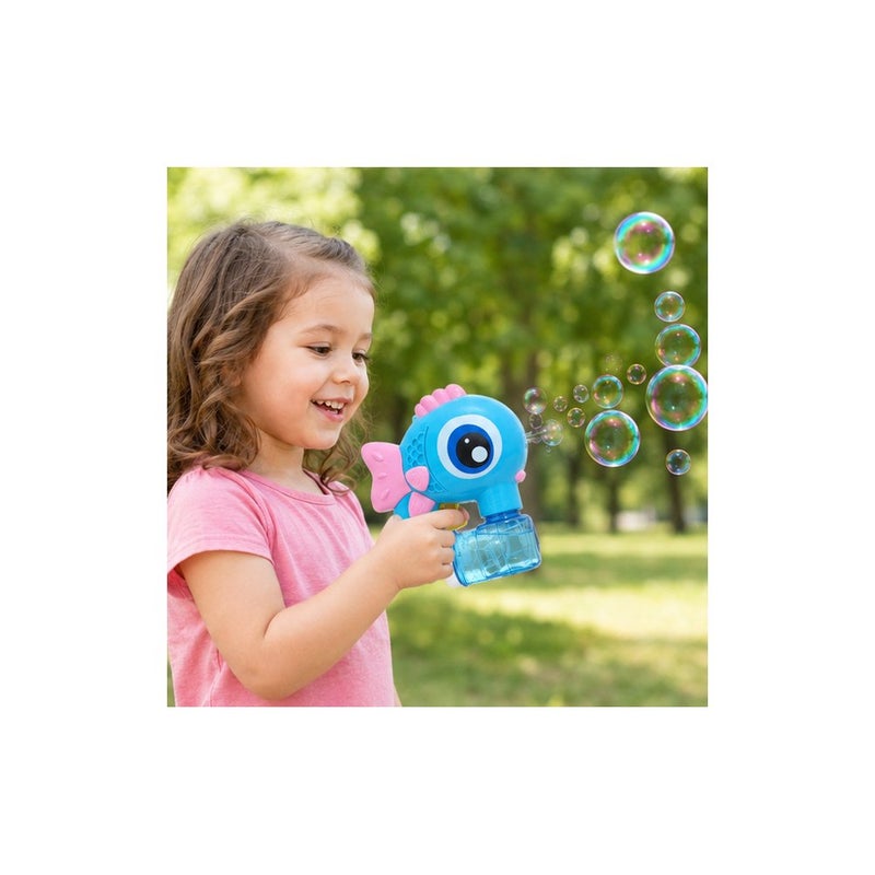 BUBBLE GUN Sporty Play | Bubble Gun Toy for Children, Fish Shaped Bubble Blower, Blue - Image 3