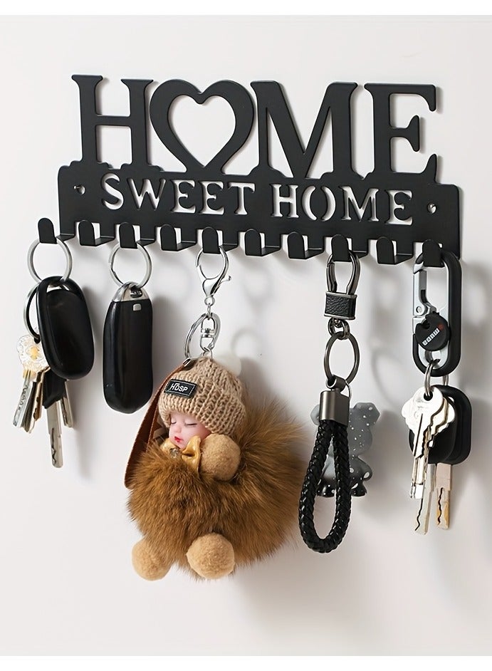 Key Holder For Wall Mount Metal Hanger, Wall-Mounted Storage Rack With Decorative Hooks for Coats ,For Front Door, Kitchen Store House, Work, Car, Vehicle Keys Vintage Decor For Hotel  - Image 4