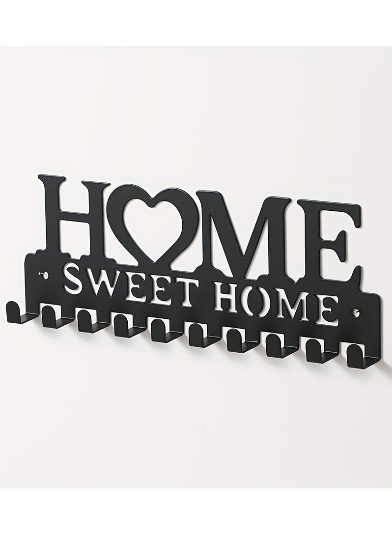 Key Holder For Wall Mount Metal Hanger, Wall-Mounted Storage Rack With Decorative Hooks for Coats ,For Front Door, Kitchen Store House, Work, Car, Vehicle Keys Vintage Decor For Hotel  - Image 1