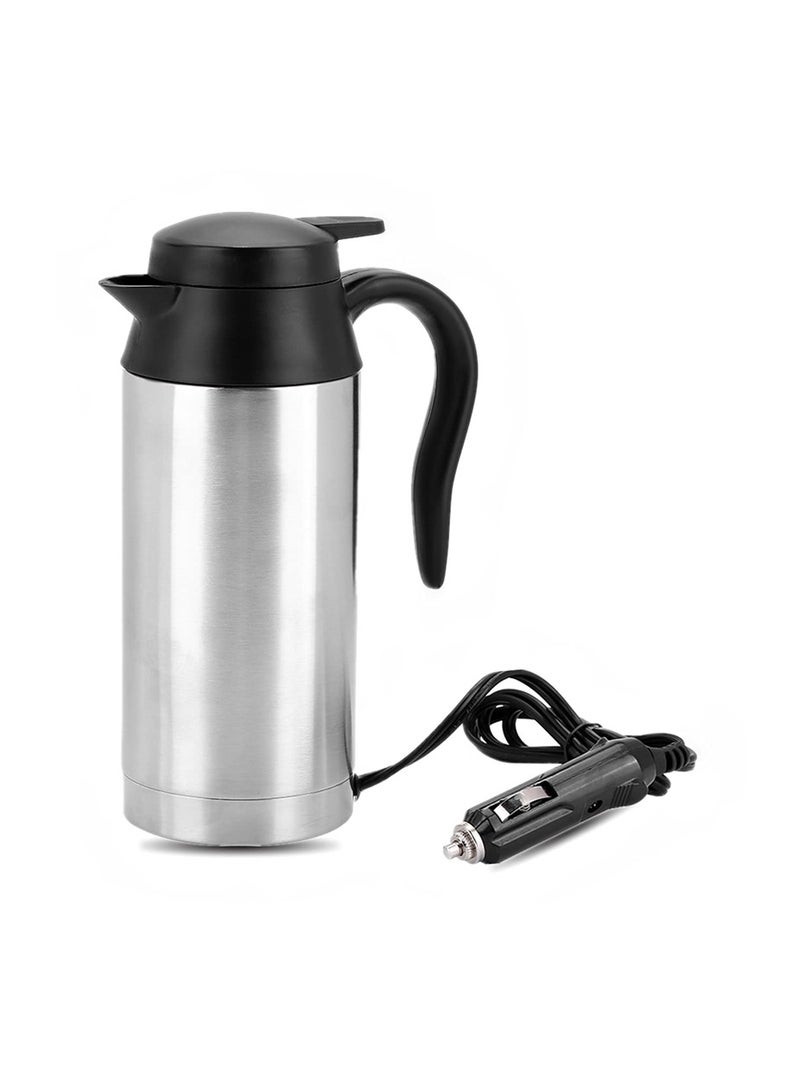 Captaintech Portable 24V Stainless Steel Electric Car Kettle 750ml Ideal for Travel and Home Use Hot Water and Coffee - Image 1
