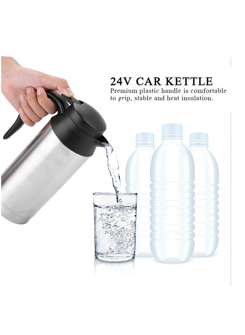 Captaintech Portable 24V Stainless Steel Electric Car Kettle 750ml Ideal for Travel and Home Use Hot Water and Coffee - Image 3