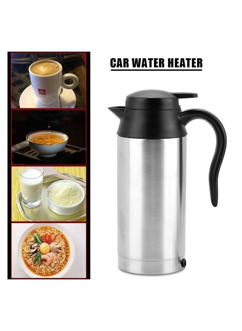 Captaintech Portable 24V Stainless Steel Electric Car Kettle 750ml Ideal for Travel and Home Use Hot Water and Coffee - Image 2
