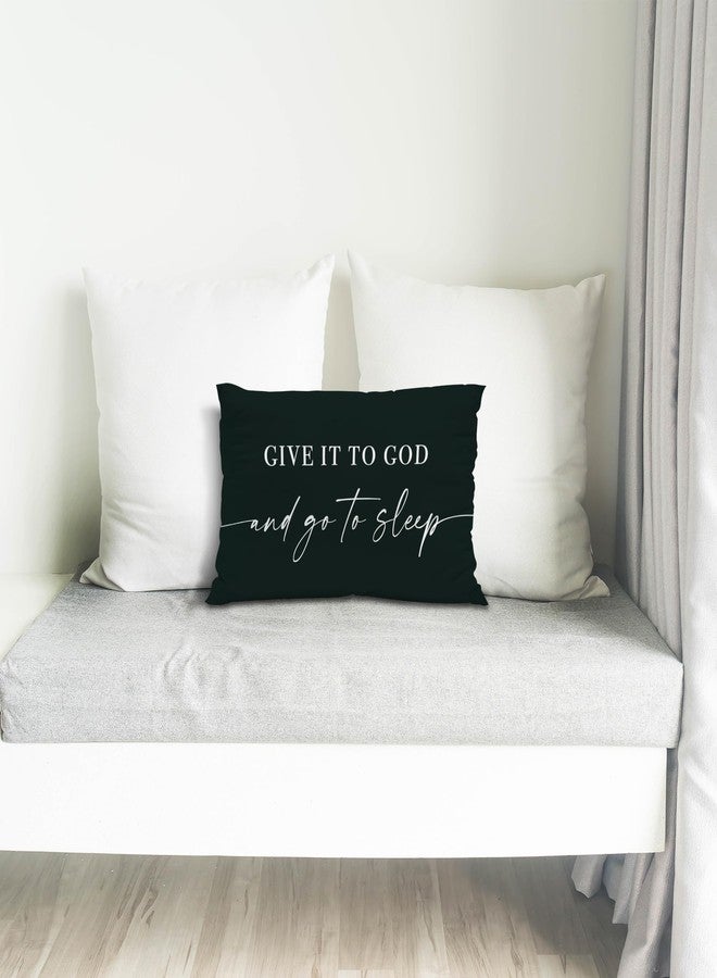 Knibeo Give It to God and Go to Sleep, Decorative Pillows Cover for Bed, Throw Pillows Cover for Bed,12x20 Inch Pillow Case,Decorative Bed Pillows for Bedroom Room(12x20, Black) - Image 5