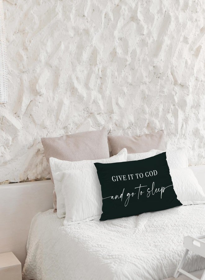 Knibeo Give It to God and Go to Sleep, Decorative Pillows Cover for Bed, Throw Pillows Cover for Bed,12x20 Inch Pillow Case,Decorative Bed Pillows for Bedroom Room(12x20, Black) - Image 4