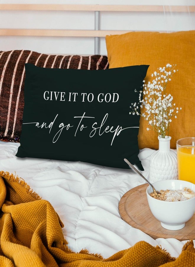 Knibeo Give It to God and Go to Sleep, Decorative Pillows Cover for Bed, Throw Pillows Cover for Bed,12x20 Inch Pillow Case,Decorative Bed Pillows for Bedroom Room(12x20, Black) - Image 3