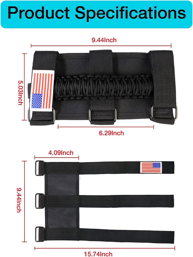 GAIZON 2 Pack Grab Handles with LED Light for Jeep Wrangler and Gladiator (Black) - Image 4