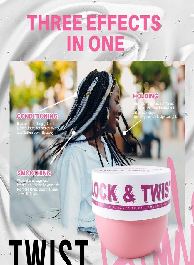immetee Braiding Gel, Twist and Lock Gel All Day Hold, Edge Control Gel for Afro Hair, Frizz Control Hair Gel with Brush.200g/7.05Oz - Image 4