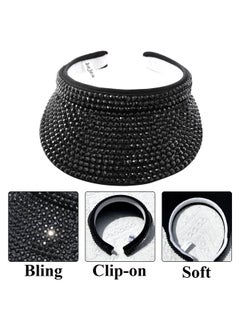 Women Sun Visor Hat Bling Crystals Summer Cap Shiny Rhinestone Men Caps Adjustable Wide Brim Clip On Visors Fashion Party Outdoor Sport Hats Golf Beach Tennis (Black) - pzsku/Z17DEF7EAF52D542A5B2FZ/45/_/1718267417/f1db5c15-7c1d-4f1d-afa1-103a2b7e278d