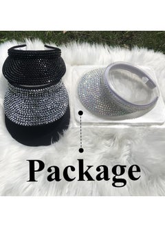 Women Sun Visor Hat Bling Crystals Summer Cap Shiny Rhinestone Men Caps Adjustable Wide Brim Clip On Visors Fashion Party Outdoor Sport Hats Golf Beach Tennis (Black) - pzsku/Z17DEF7EAF52D542A5B2FZ/45/_/1718267418/948392a2-5572-45a5-aed7-3ba8183fc4b1