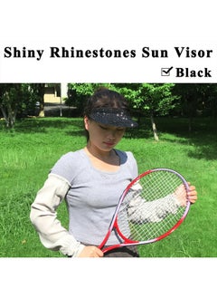 Women Sun Visor Hat Bling Crystals Summer Cap Shiny Rhinestone Men Caps Adjustable Wide Brim Clip On Visors Fashion Party Outdoor Sport Hats Golf Beach Tennis (Black) - pzsku/Z17DEF7EAF52D542A5B2FZ/45/_/1718267420/0d08225c-f2ef-42ac-9b8e-fd4151b80267