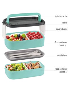 ROEIEIS Adult Bento Box Lunch Box Large, Bento Box Japanese Lunch Box Kit with Bag & Utensils, Food Picks for Bento Box Containers, Stackable Bento Box for Adults, Microwave Bento Boxes BPA-free Food Safe  - Image 4