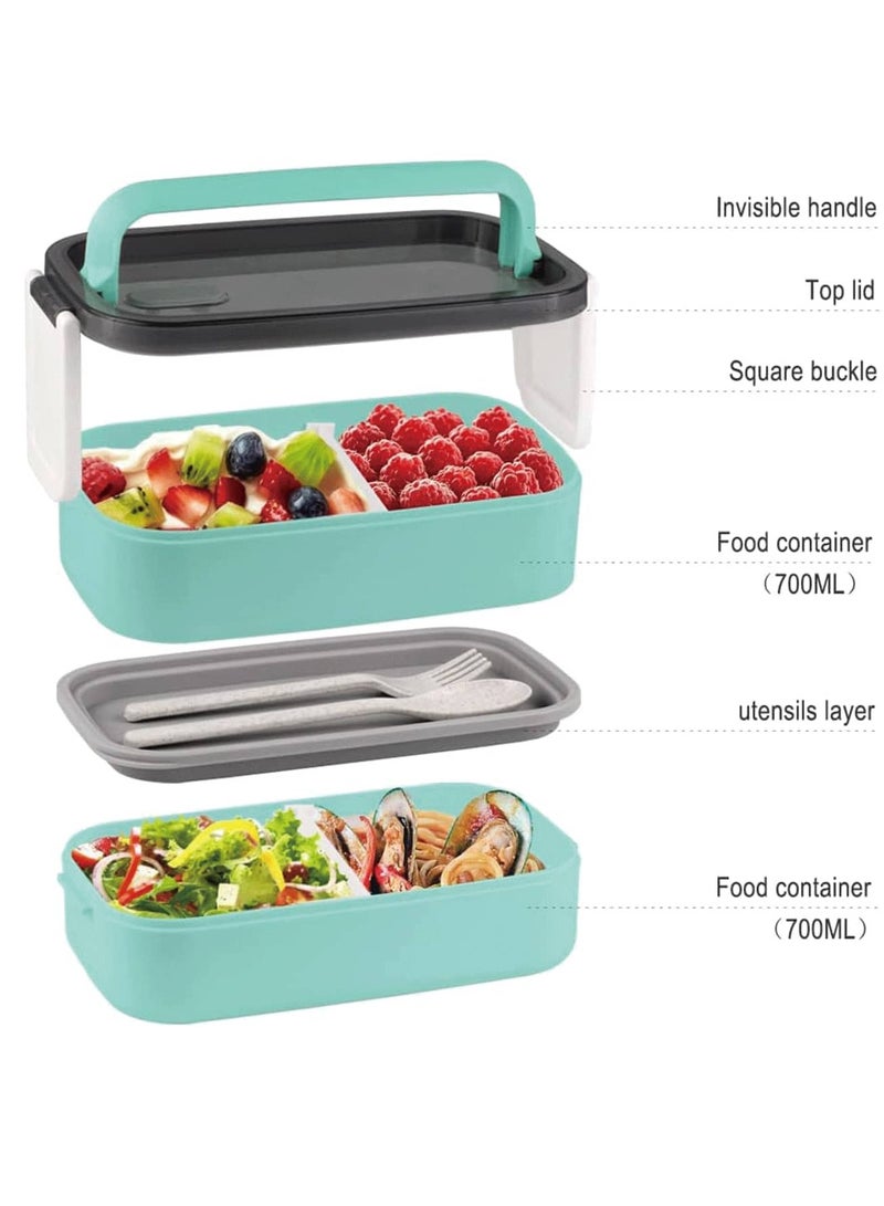 ROEIEIS Adult Bento Box Lunch Box Large, Bento Box Japanese Lunch Box Kit with Bag & Utensils, Food Picks for Bento Box Containers, Stackable Bento Box for Adults, Microwave Bento Boxes BPA-free Food Safe - Image 4