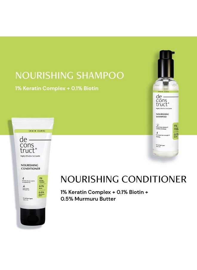 Deconstruct Nourishing Shampoo & Conditioner Duo | With Keratin, Biotin & Murumuru Butter | Removes Excess Oil & Reduces Frizziness | Smoothens & Strengthens Hair | For Men & Women | 200Ml + 200G  - Image 2