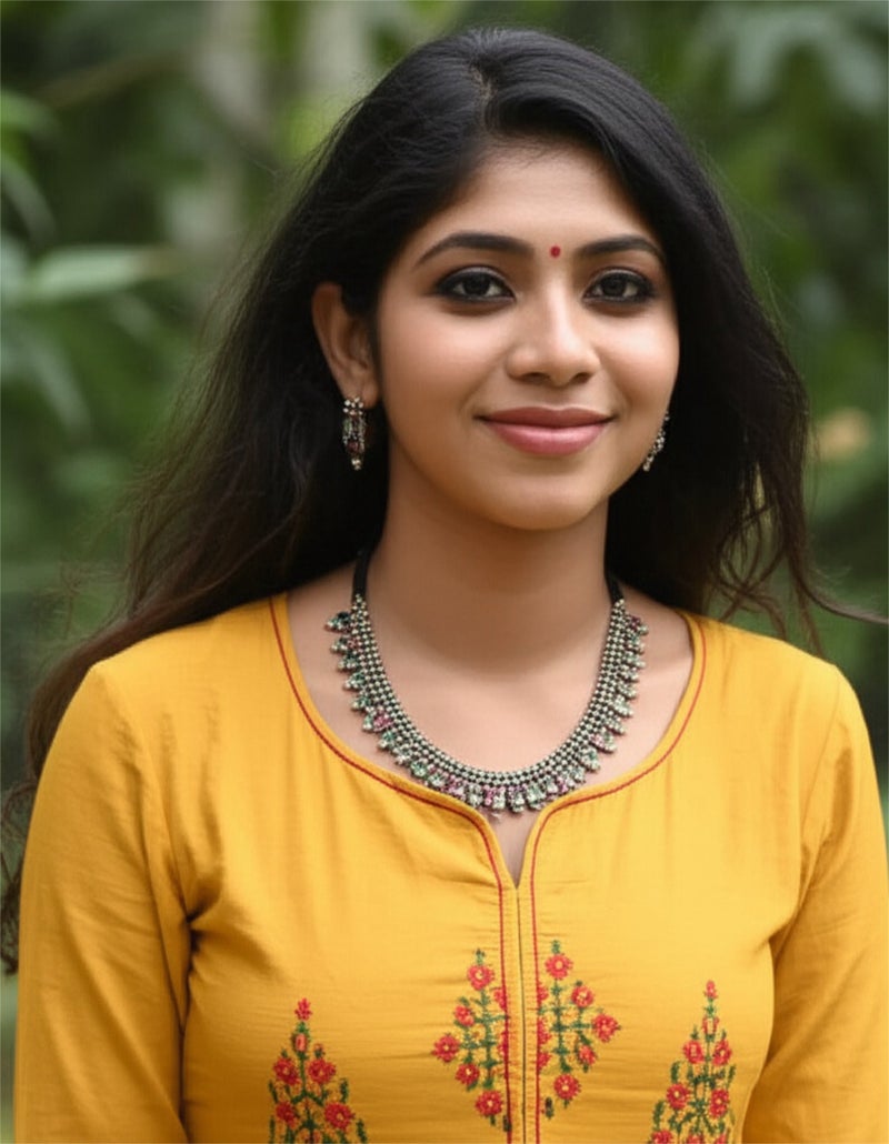 Pretty Precious Traditional Oxidised Silver Necklace Set with Earrings | Bohemian Afghani Style Jewellery for Girls & Women - Image 2
