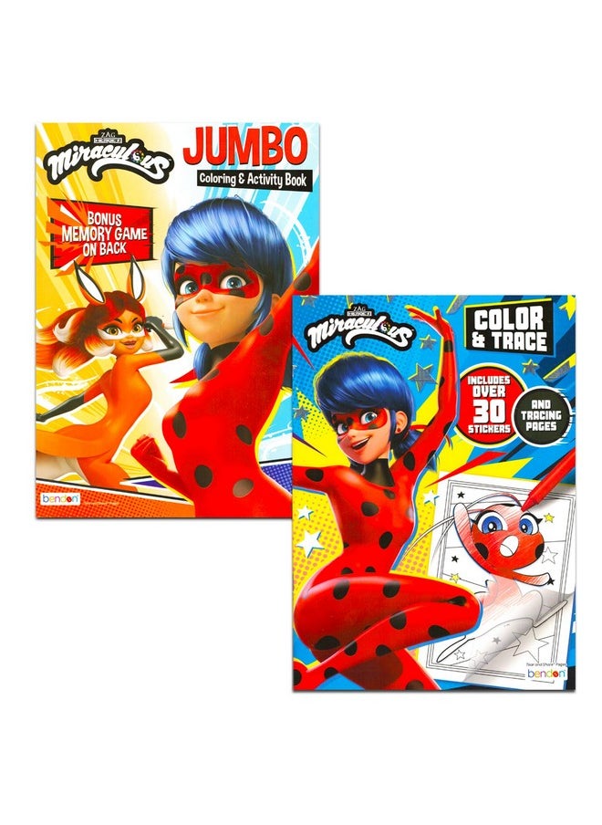 Miraculous Miraculous Ladybug Activity Set for Kids - Bundle with Miraculous Ladybug 80pg Coloring Book, Color and Trace Book, Stickers, and More (Miraculous Ladybug Party Supplies)  - Image 2