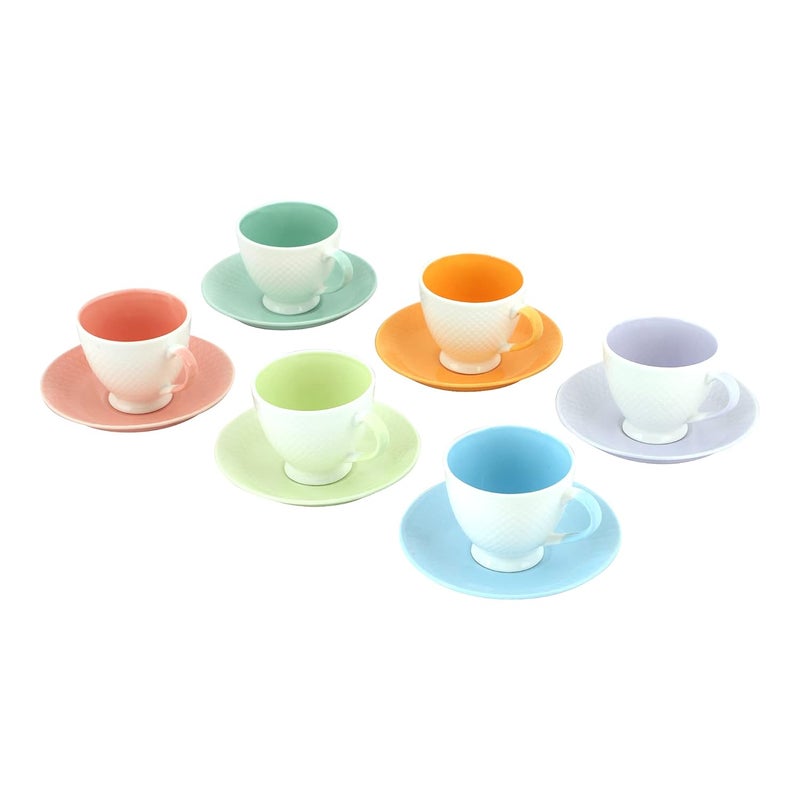 Saaikee Indian Ceramic Multi Color Tea Cup Pack of6 - Image 2