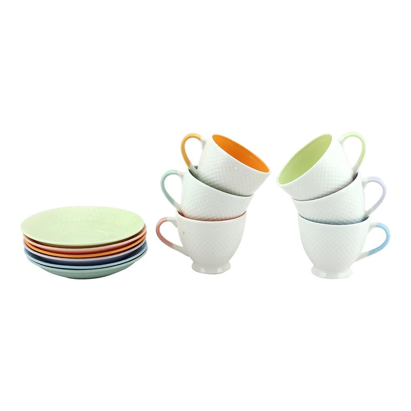 Saaikee Indian Ceramic Multi Color Tea Cup Pack of6 - Image 3