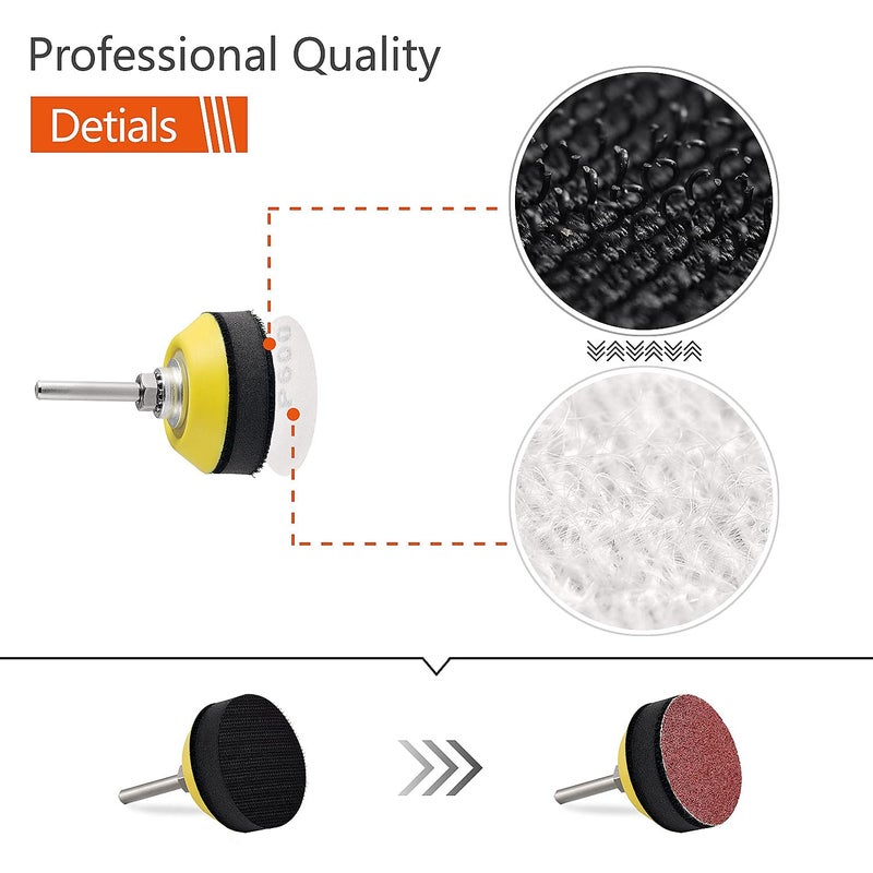 Tshya 240pcs 2inch Sanding Discs Pad Variety Kit for Drill Grinder Rotary Tools Attachment with 2Pcs 1/8"&1/4" Shank Backer Plate, Sanding Pads Includes 80-3000 Grit - Image 5