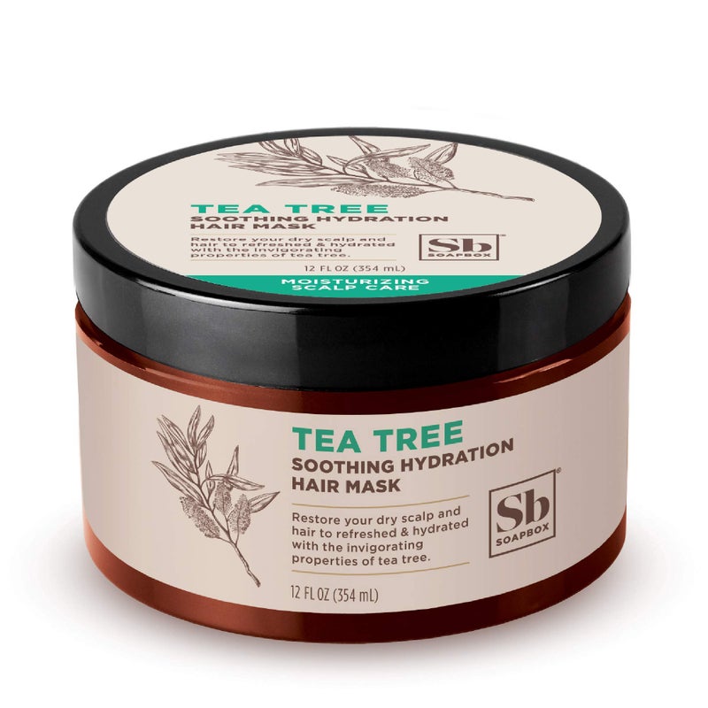 Soapbox Hair Mask, Tea Tree Deep Conditioner - Soothing Hydration for Dry, Damaged or Frizzy Hair (12oz) - Image 1