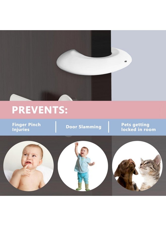 Neobay Silicone Door Guard and Stopper, Prevents Finger Pinch Injuries, Door Safety for Kids, 2 Packs White Basic - Image 2
