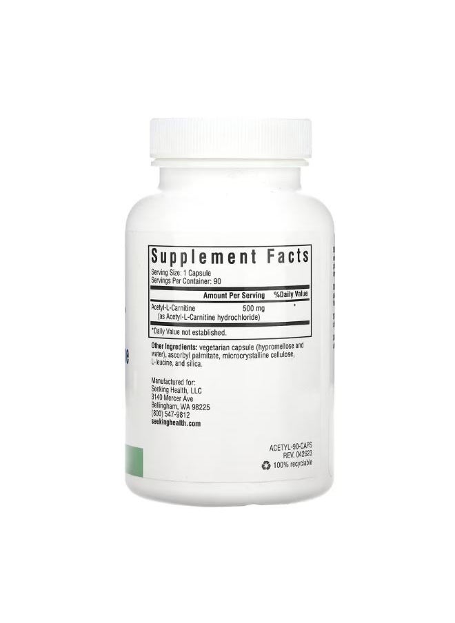 Seeking Health - Acetyl L Carnitine 500 mg 90 Vegetarian Capsules - Image 1