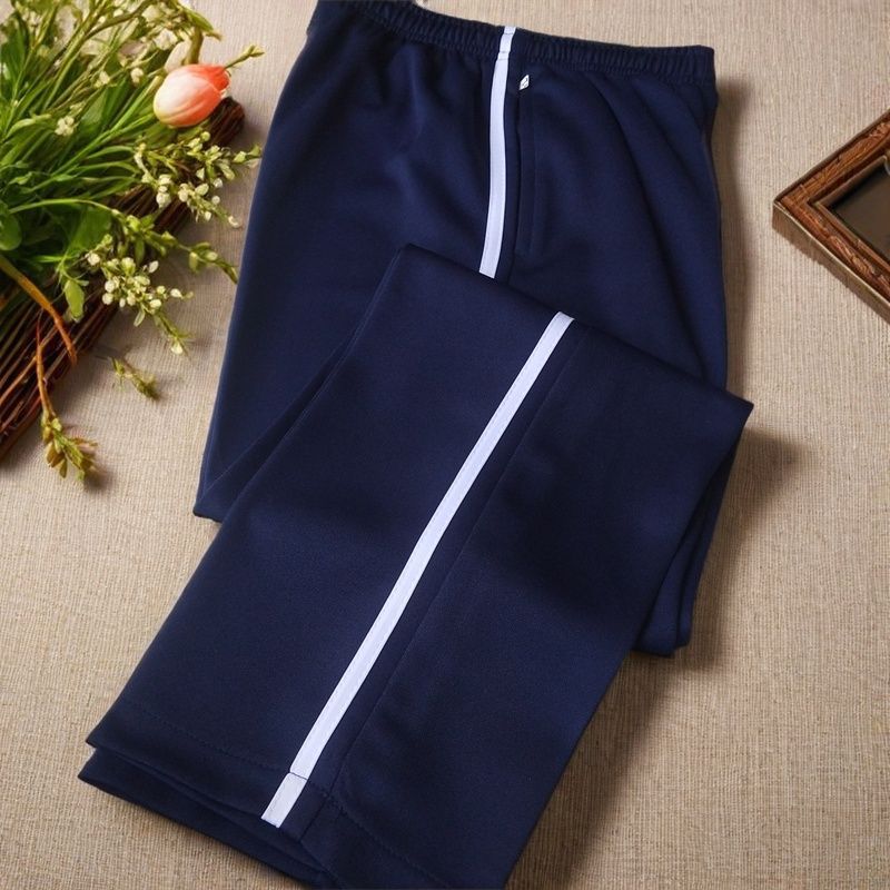 One Thick White Stripe School Uniform Pants Navy Blue For Middle School And Elementary School Students, Plus Size - Image 2
